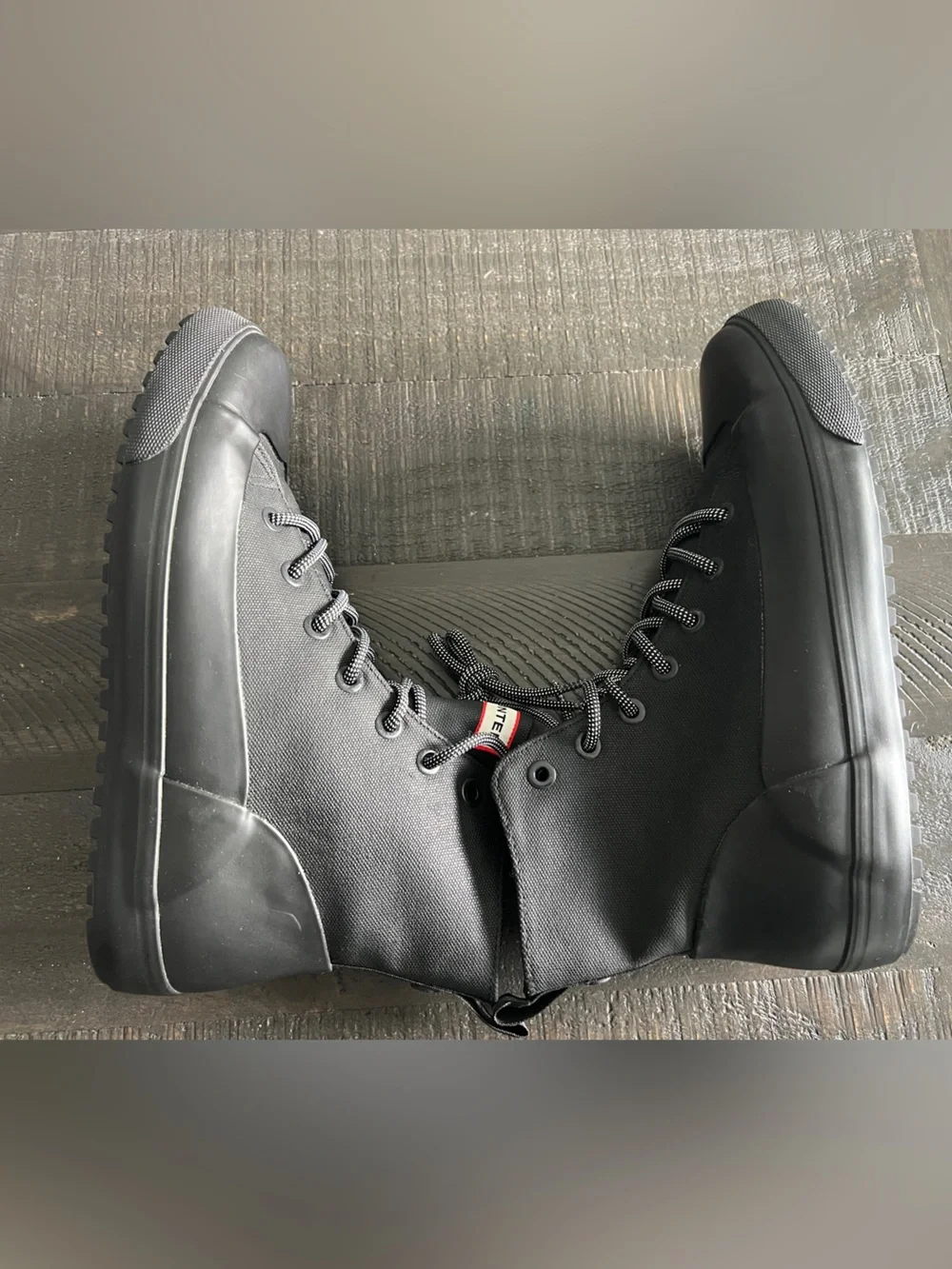 Hunter x Target Lace Up High Top Boots Mens 10 / Womens 12 Black Waterproof